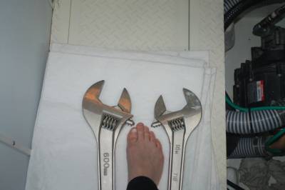 The power boats come with some BIG wrenches!