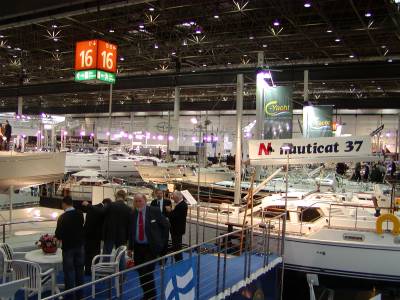 One hall at the Dusseldorf boat show
