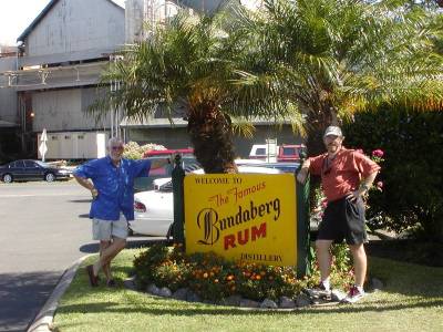Ron and Bradley at the Bundaberg Rum Factory