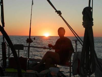 Kathy enjoys Happy Hour