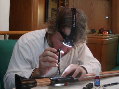 Bradley gets the speargun ready