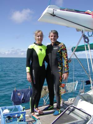Shirley Ann and Harry ready for snorkeling