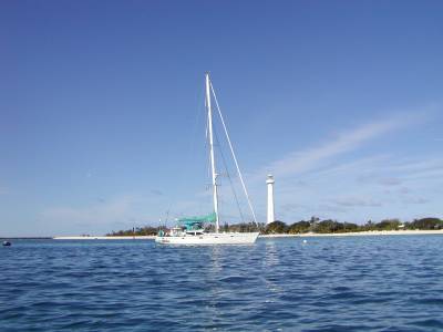 Shear Madness at anchor at Islot Amadee