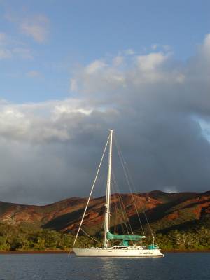 Shear Madness at anchor at Ilot Oui