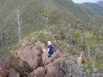 Ron makes his way along the ridge line at Mt. Koghis