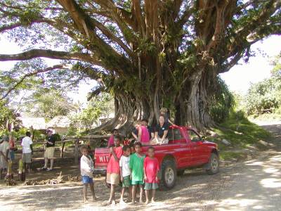 Going to check in with customs on the other side of the island