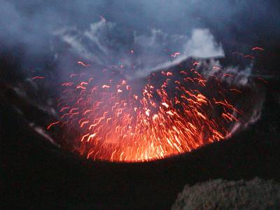Mt. Yasur eruption at night
