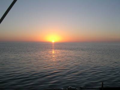 Sunset on a calm day at Black Reef (photo by Viv)