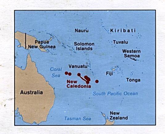 New Caledonia is about 800 miles from the Australian coast