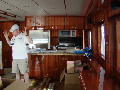 "I didn't touch anything!" - Bradley on a brand new Nordhavn 68