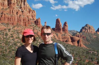 Leanne and John in the red hills of Sedona