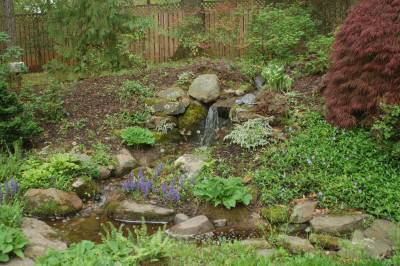 Backyard waterfall back in action for the season