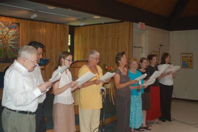Friends and family read Barbara's play Castlelodge