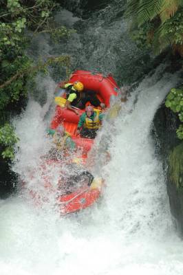 Whitewater Rafting over Okere Falls - 21 foot waterfall!
