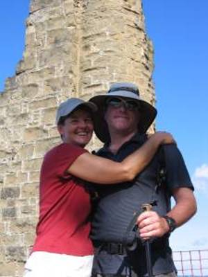 Bradley and Kathy at the old copper mine on the Coromandel Peninsula