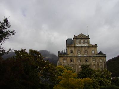The Cascade Beer Factory with Mt. Wellington in the background