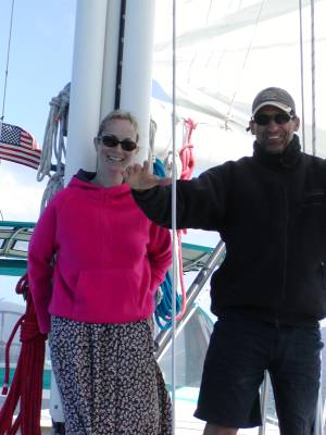 Shelley and Neil aboard Shear Madness